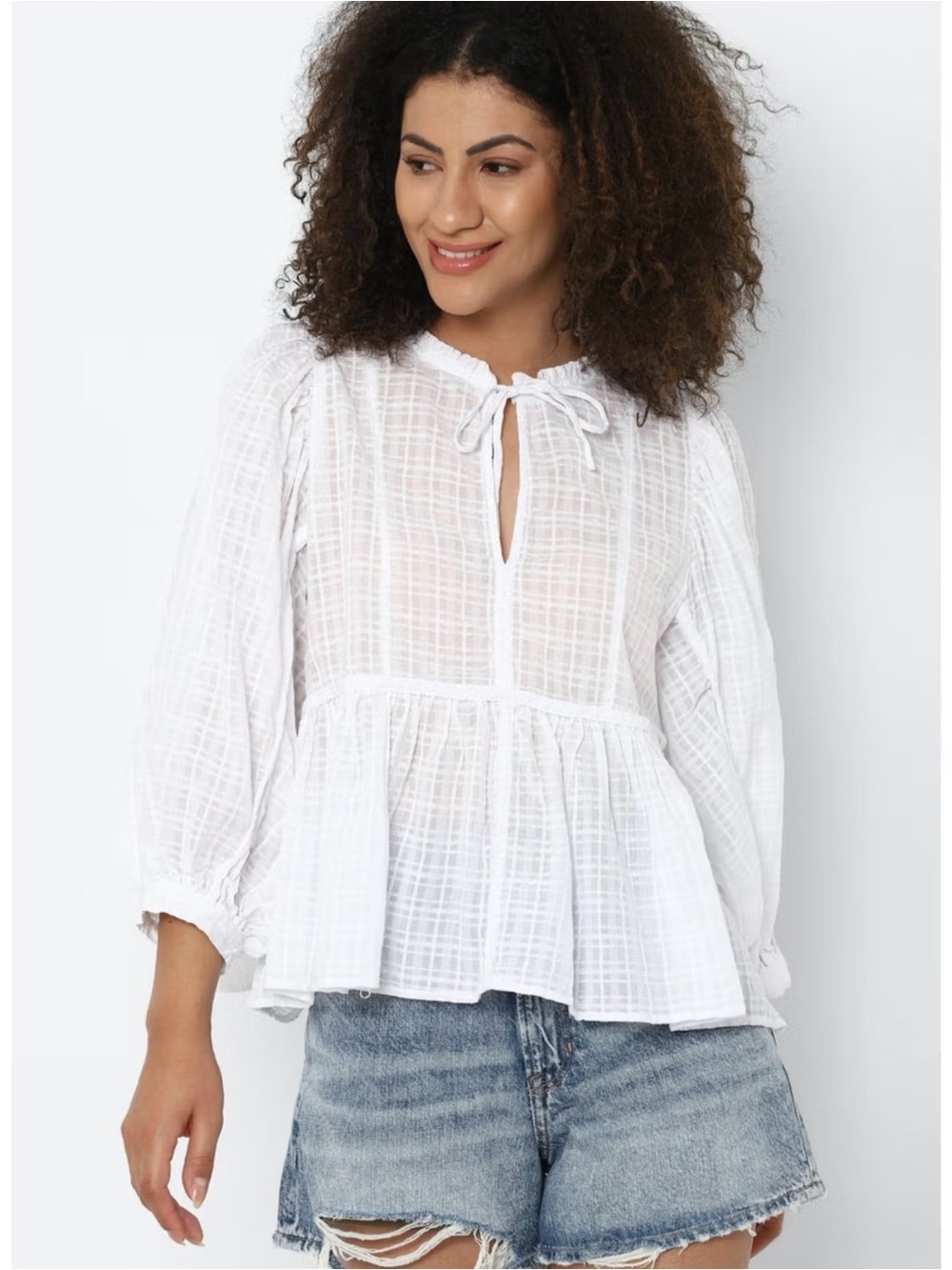 Samsøe Samsøe Broderie Anglaise White Cotton Boho Blouse Scandinavian Chic